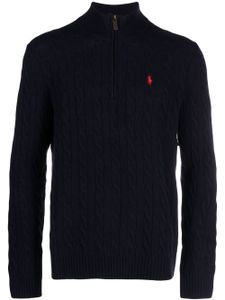 Polo Ralph Lauren pull en maille torsadée à logo brodé - Bleu