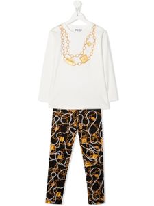 Moschino Kids ensemble t-shirt-legging Toy Necklace - Blanc