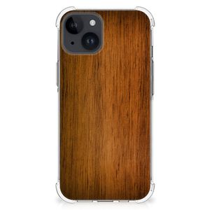 iPhone 15 Plus Stevig Telefoonhoesje Donker Hout