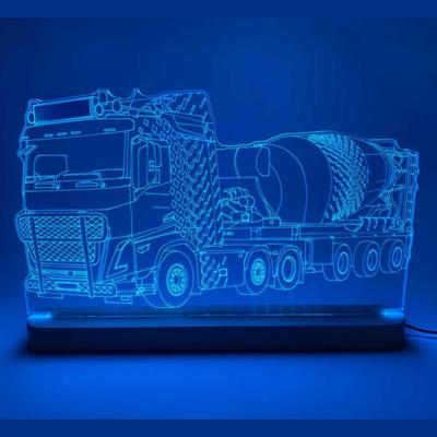 3D LED LAMP - BETONWAGEN - Ontwerp-zelf.nl