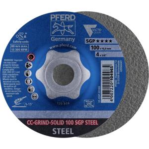 PFERD 64187100 CC-GRIND-SOLID 100 SGP STEEL/16,0 Schuurschijf Diameter 100 mm Boordiameter 16 mm Staal 10 stuk(s)