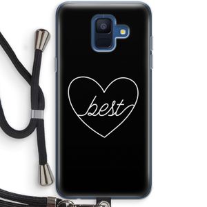 Best heart black: Samsung Galaxy A6 (2018) Transparant Hoesje met koord