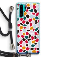 Colored Giraffe: Huawei P30 Pro Transparant Hoesje met koord Colored Giraffe: Huawei P30 Pro Transparant Hoesje met koord
