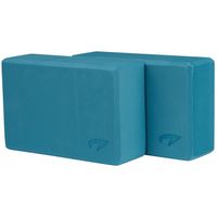 Avento yogablokken 23 x 15 cm foam blauw 2 stuks - thumbnail