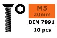 Verzonken schroef met binnenzeskant, M5X20, Staal (10st)