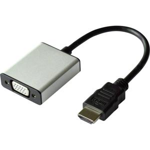 Value 12.99.3119 HDMI-kabel HDMI / VGA Adapterkabel HDMI-A-stekker, VGA-bus 15-polig 0.15 m Zwart