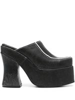 Eckhaus Latta mules plateforme à effet craquelé 140 mm - Noir