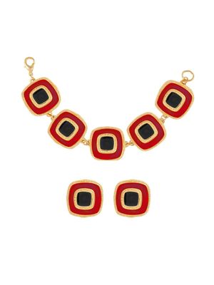 Susan Caplan Vintage parure boucles d'oreilles-collier (années 1980)