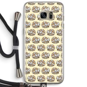 Slapende poes: Samsung Galaxy S7 Edge Transparant Hoesje met koord