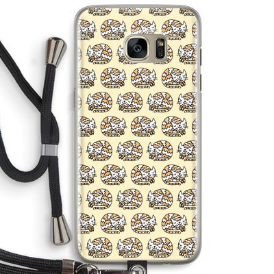 Slapende poes: Samsung Galaxy S7 Edge Transparant Hoesje met koord