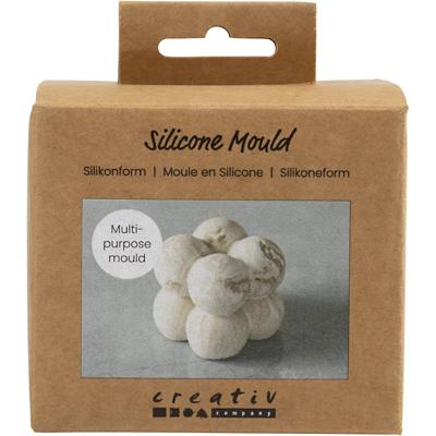 Creativ Company Siliconen vorm, vierkant met bubbels, h: 4 cm, b: 4 cm, d 4 cm, 1 stuk/ 1 doos