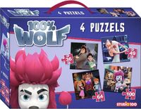 100% Wolf puzzel - 36/49/64/100 stukjes - thumbnail