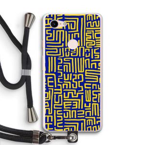 Majorelle Blue Print: Pixel 3 XL Transparant Hoesje met koord
