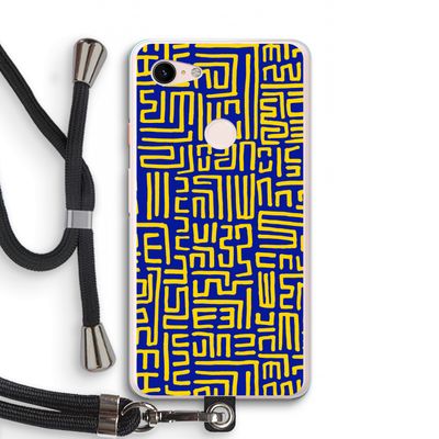 Majorelle Blue Print: Pixel 3 XL Transparant Hoesje met koord