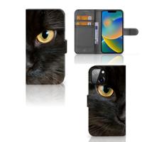 Apple iPhone 14 | Telefoonhoesje | Met pasjeshouder | Zwarte Kat Apple iPhone 14 | Telefoonhoesje | Met pasjeshouder | Zwarte Kat