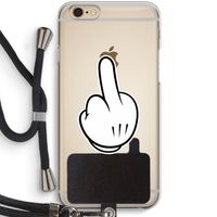 Middle finger white: iPhone 6 / 6S Transparant Hoesje met koord