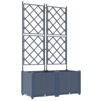 VidaXL Tuin bloempot 2 pcs grijs 80 x 40 x 143 cm staal