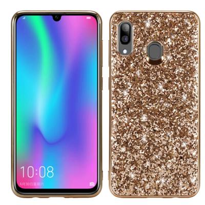 Glittery poeder schokbestendig TPU Case voor Galaxy A30 (goud)