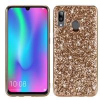 Glittery poeder schokbestendig TPU Case voor Galaxy A30 (goud)