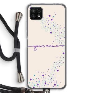 Sterren: Samsung Galaxy A22 5G Transparant Hoesje met koord