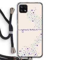 Sterren: Samsung Galaxy A22 5G Transparant Hoesje met koord