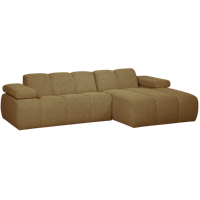 Woood Mojo chaise longue bank rechts bouclé Geel/Bruin Melange