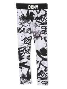 Dkny Kids legging à logo imprimé - Noir