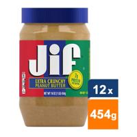 Jif - Extra Crunchy Peanut Butter - 12x 454g