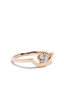 Loyal.e Paris bague Intrépide Grand Arc en or blanc 18ct ornée de diamants - Rose