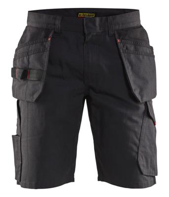Blåkläder Service short met spijkerzakken 14941330 | Zwart/Rood | Maat 54 - 7330509689066