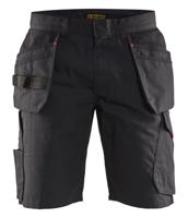 Blåkläder Service short met spijkerzakken 14941330 | Zwart/Rood | Maat 44 - 7330509689011