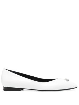 Philipp Plein ballerines à détails de clous - Blanc