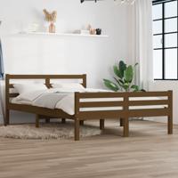 Bedframe massief hout honingbruin 120x190 cm