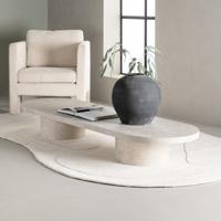 Nohr Ovale Salontafel Shundrika 190 x 60cm, MDF Marmerlook - Beige - Ovaal - thumbnail