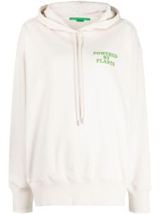 Stella McCartney slogan-print drawstring cotton hoodie - Tons neutres