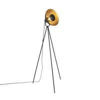 QAZQA Vloerlamp zwart met goud 154,4 cm tripod - Magnax Eco - thumbnail