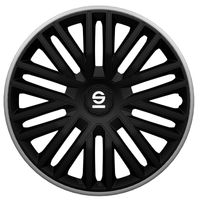 4-Delige Sparco Wieldoppenset Bergamo 15-inch zwart/grijs SP1585BKGR