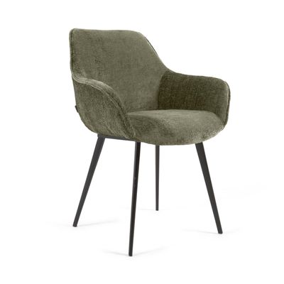 Kave Home Amira eetkamerstoel chenille Groen