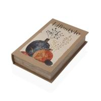 Decoratieve Doos Versa Canvas Hout MDF Boek Vaas