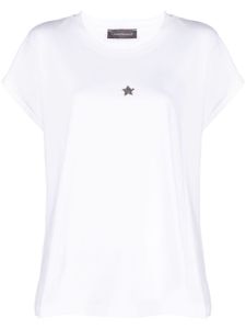 Lorena Antoniazzi t-shirt à ornements en cristal - Blanc