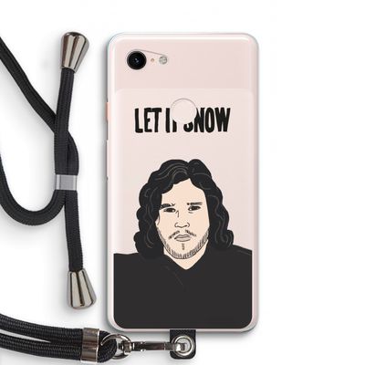 Let It Snow: Pixel 3 XL Transparant Hoesje met koord