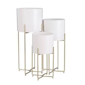 Mica Decorations Aries Bloempot - Set van 3 - H58 x Ø24 cm - Wit