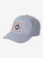 Baby petje "Happy youpi" blauw, gestreept