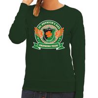 Groene St. Patricks day drinking team sweater dames - thumbnail