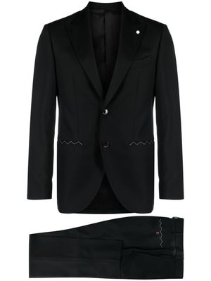 LUIGI BIANCHI MANTOVA costume à veste à simple boutonnage - Noir
