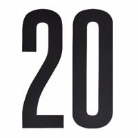 Hobby cijfers stickers - cijfer 20 - zwart - 10 cm - Huisvuil container - brievenbus