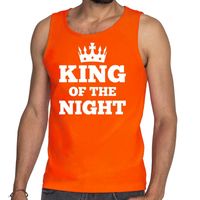 Oranje King of the night tanktop / mouwloos shirt heren - thumbnail