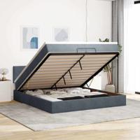 Ottoman bed met matras 200x200 cm fluweel donkergrijs