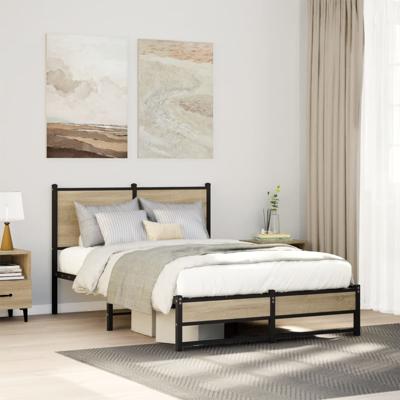 Bedframe zonder matras metaal sonoma eikenkleurig 120x190 cm
