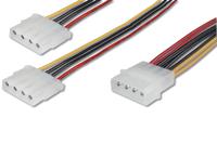 Digitus Computer, Schijf, Stroom Y-kabel [1x IDE-stroomstekker 4-polig - 2x IDE-stroombus 4-polig] 0.20 m Geel, Rood, Zwart